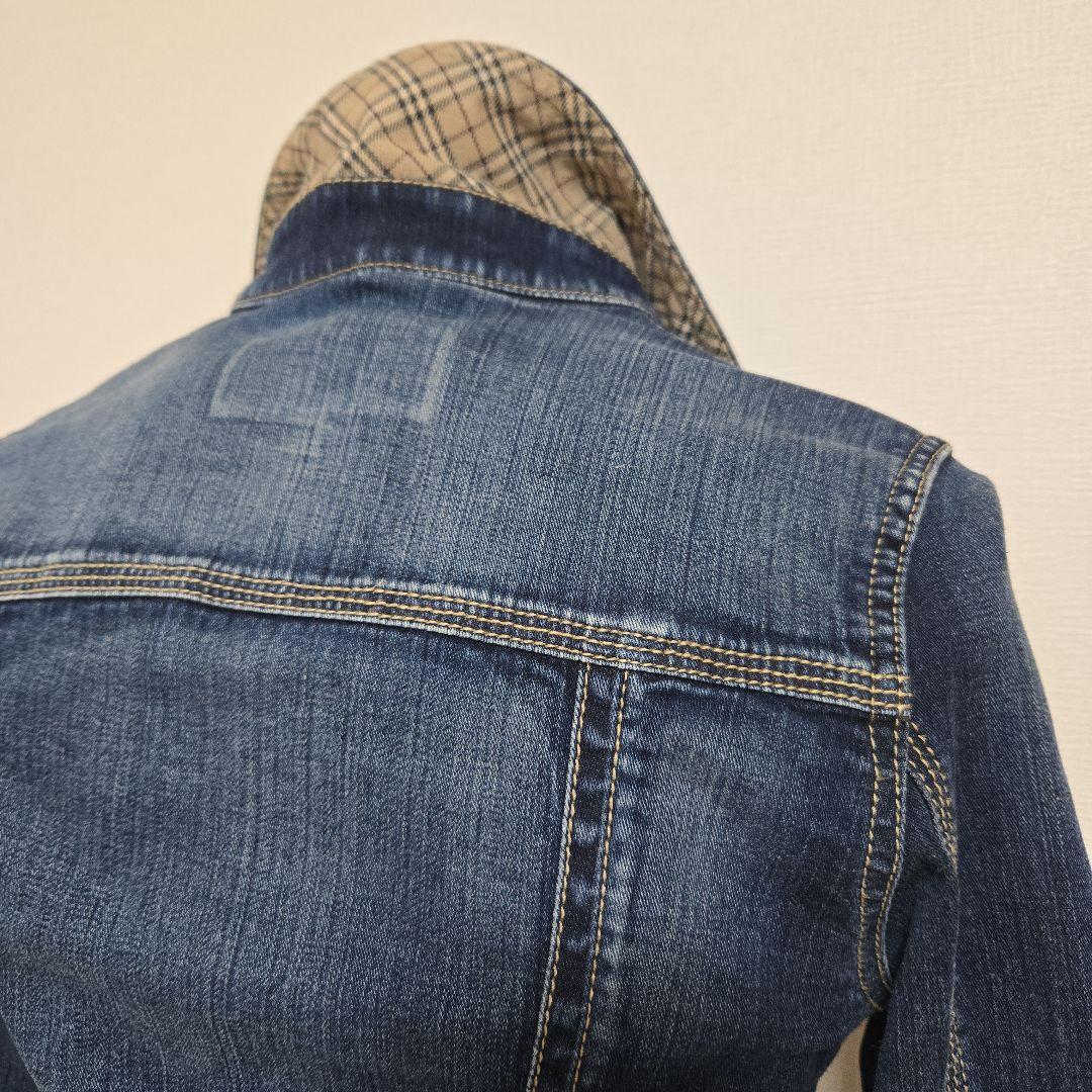 バーバリー ブルーレーベル Gジャン デニムジャケット ノバチェック ロゴ刺繍