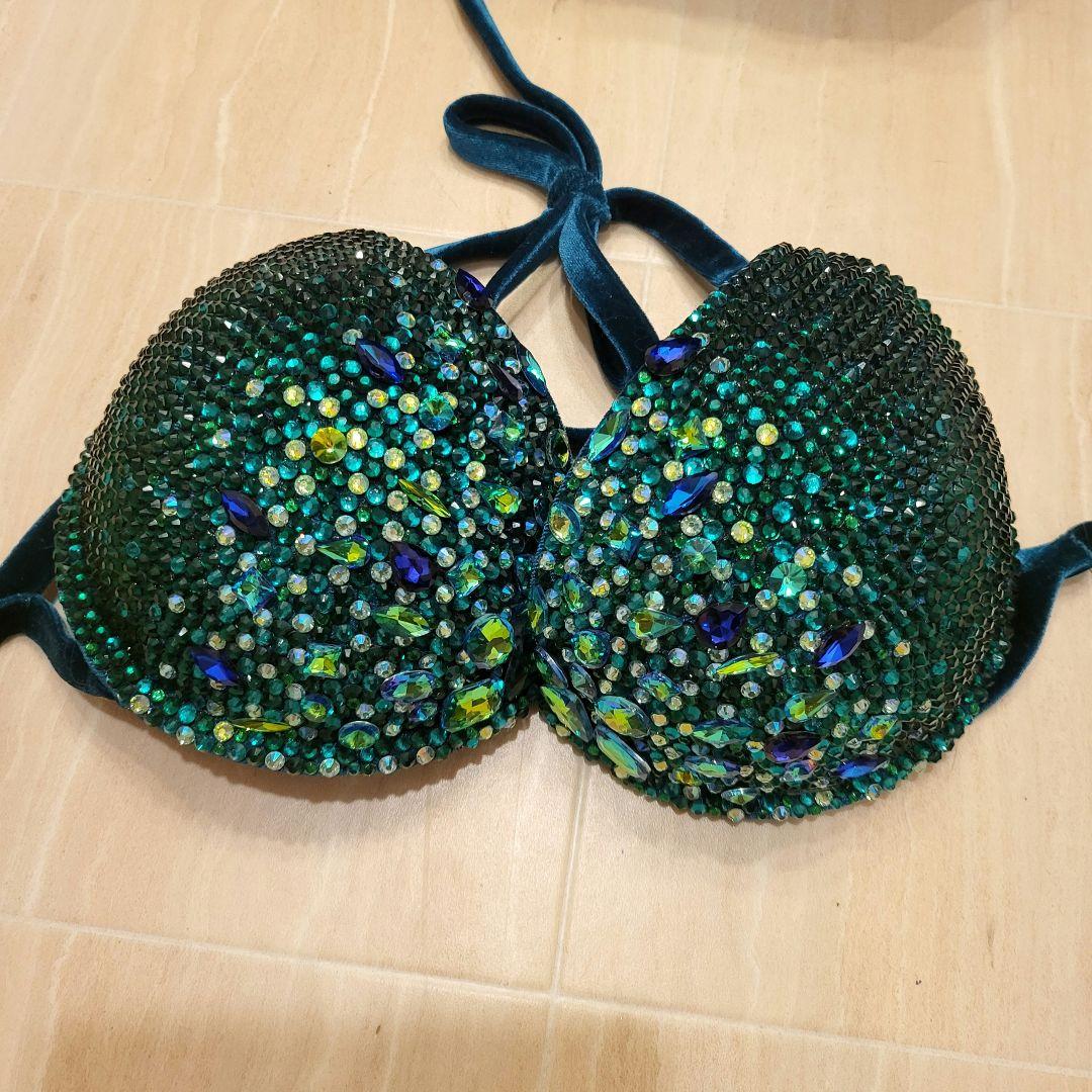 JBBF ビキニフィットネス競技用ビキニ（エメラルドグリーン）