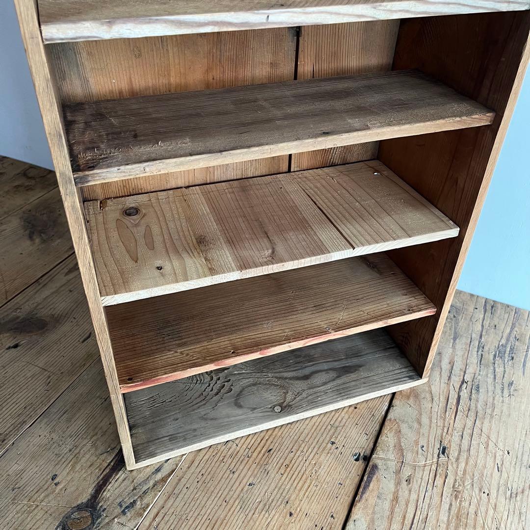 アンティーク 2way 仕切り棚 チェスト 食器棚 書類棚 無垢材 無塗装