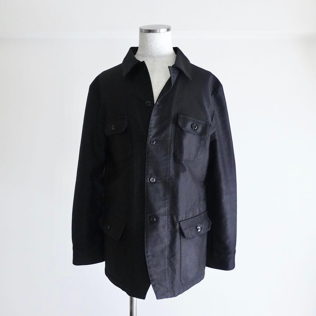 【極美品】Honnete ブラックモールスキン　ワークジャケット　フランチワーク