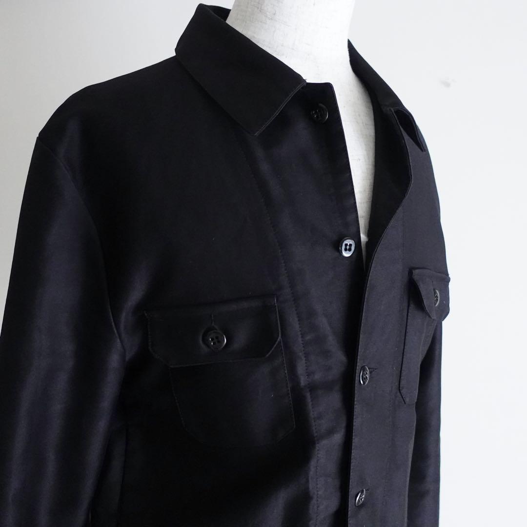 【極美品】Honnete ブラックモールスキン　ワークジャケット　フランチワーク