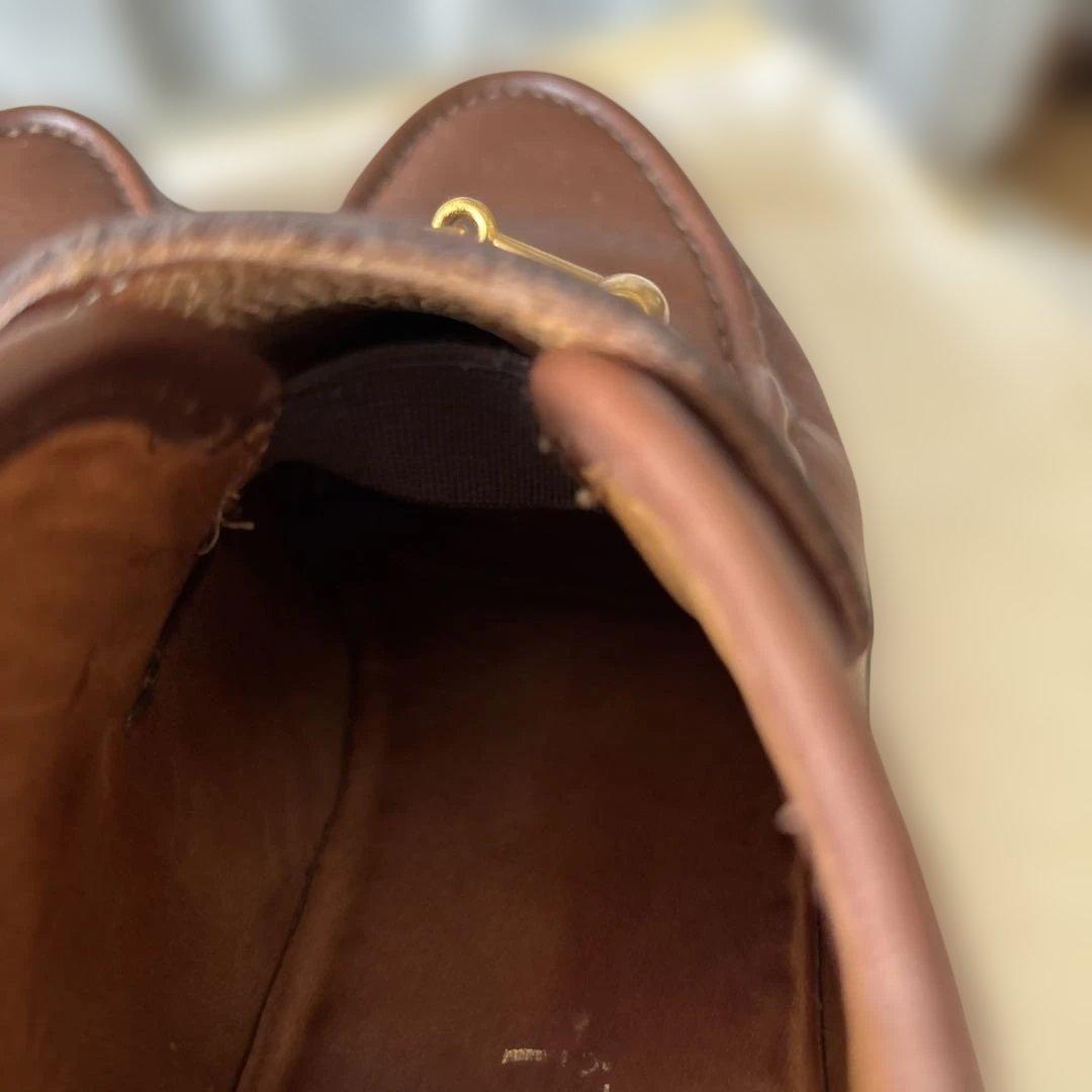 GUCCI グッチ ホースビット 厚底 ローファー ブラウン UK7 本革