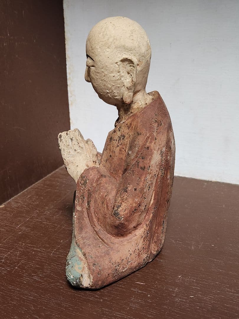 木彫り 僧侶　木製　仏像　仏　木喰　木彫