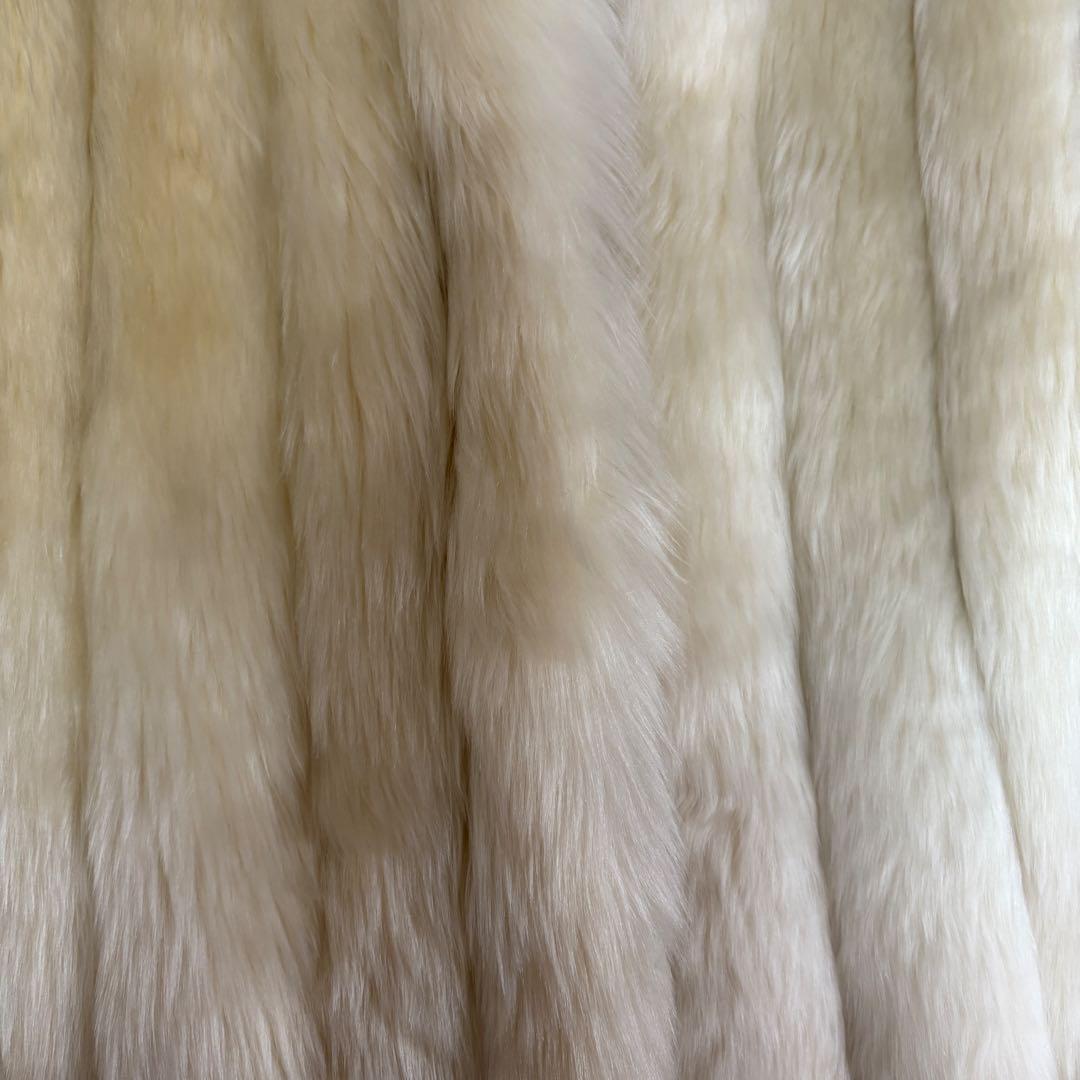 高級フォックスファーコート 42 L〜XL相当 白系