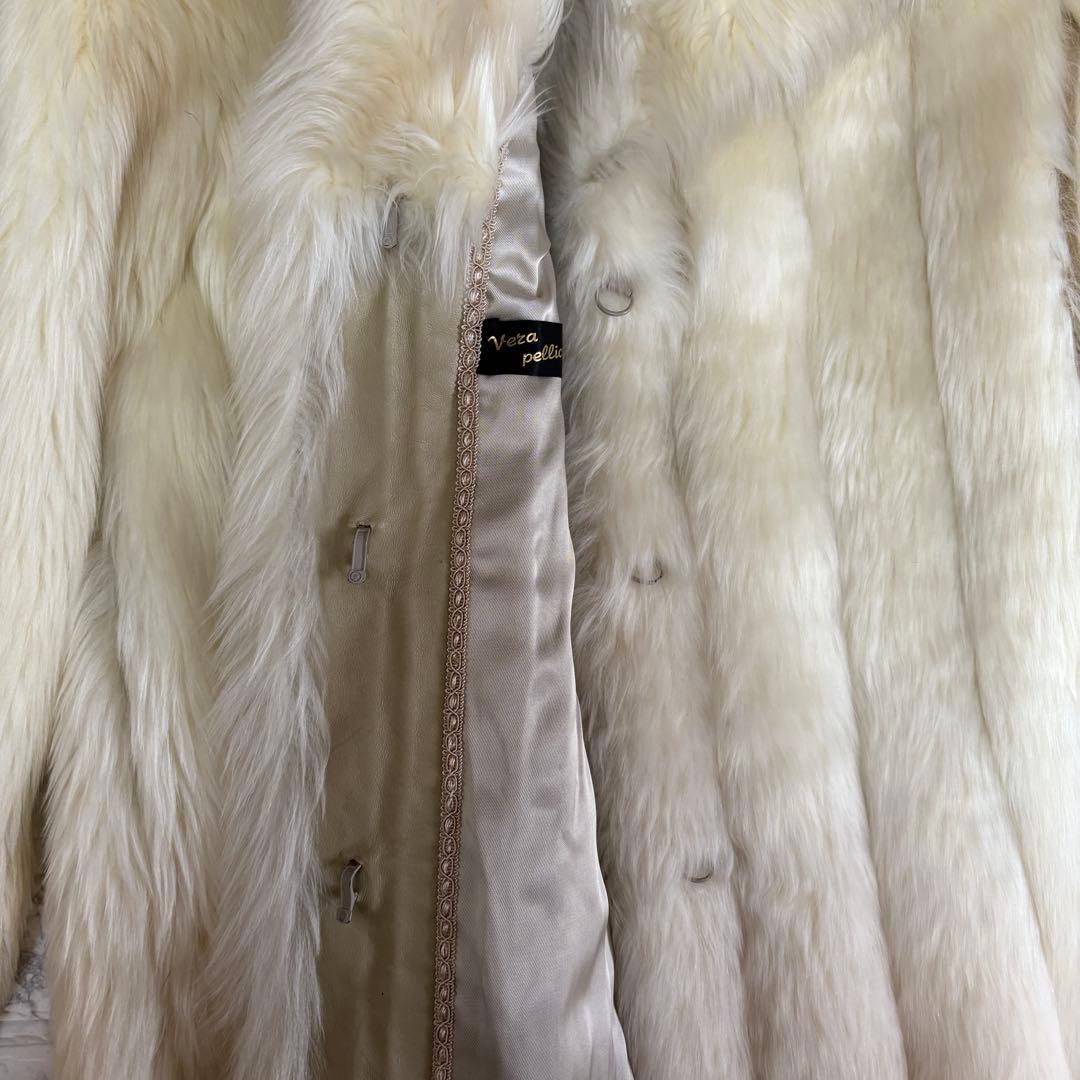 高級フォックスファーコート 42 L〜XL相当 白系