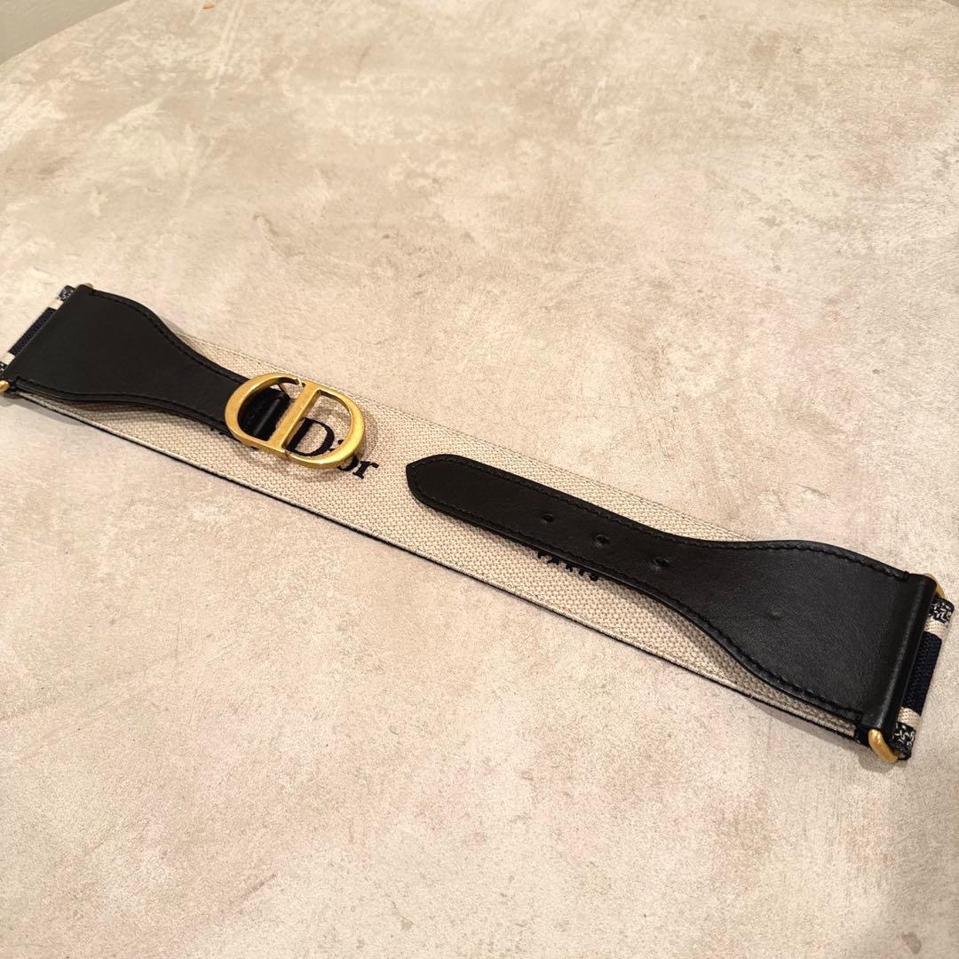ベルト 75 Dior ディオール エンブロイダリー CDロゴ キャンバス