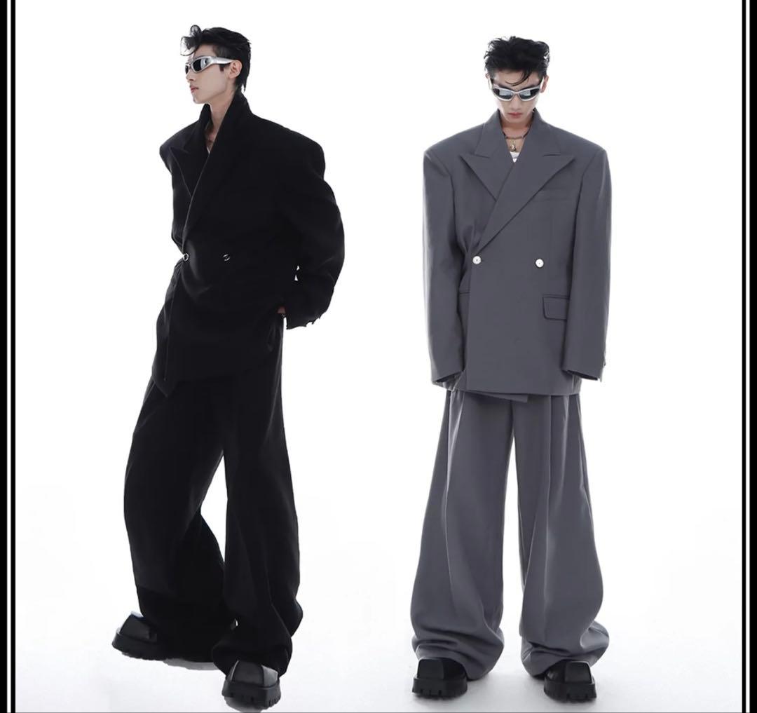 オーバーサイズ ブラック テーラードジャケット セットアップ