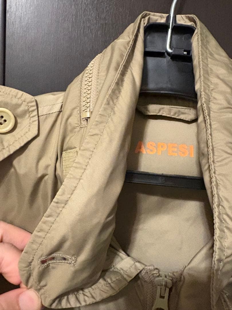 ASPESI アスペジ ナイロンジャケット ベージュ S ミリタリー風 軽量