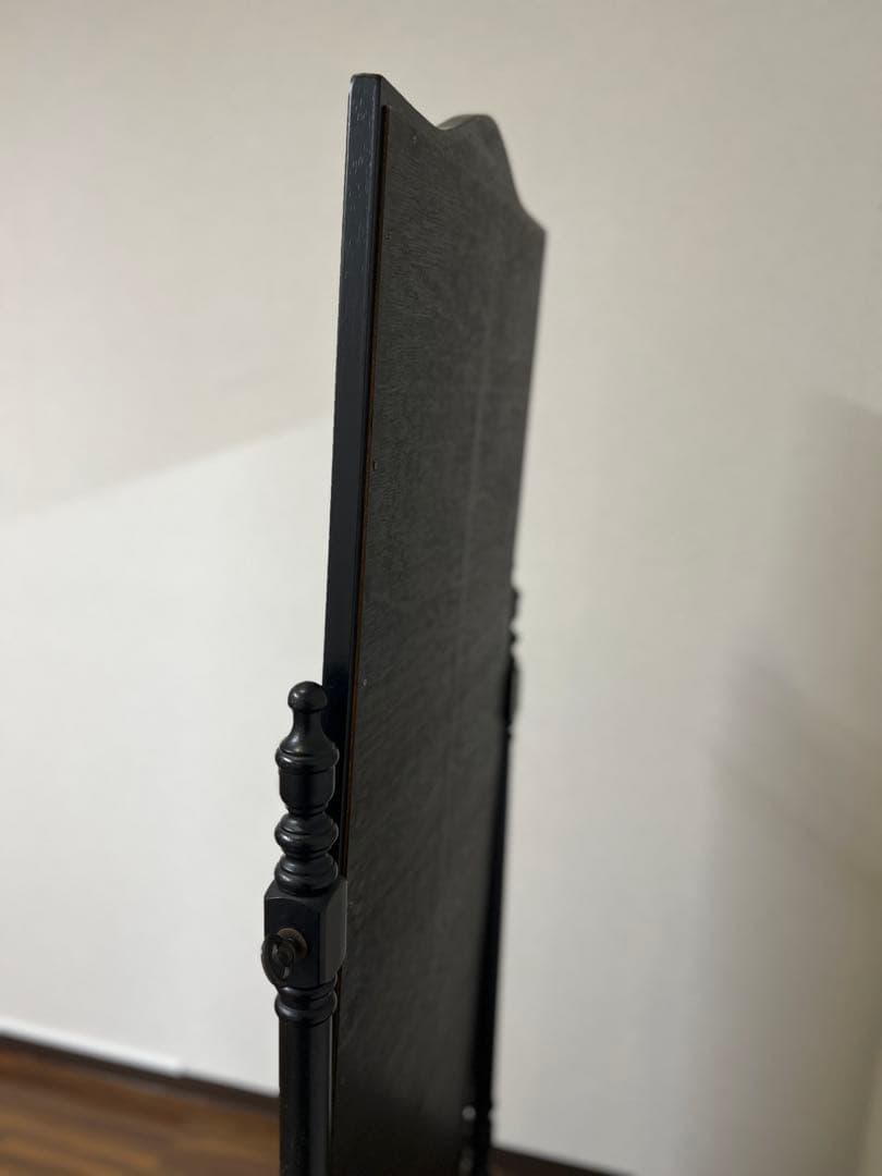 黒の全身鏡 スタンドミラー 高さ164cm ダークブラウン 中古