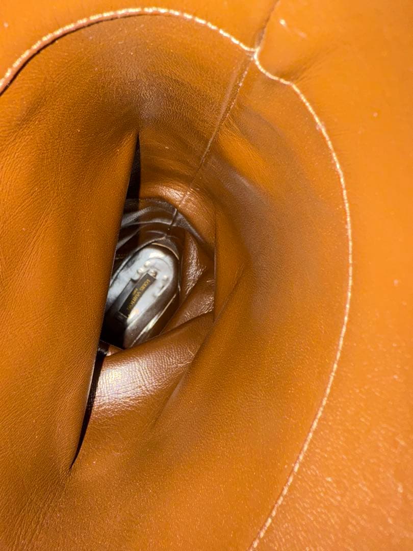 ルイヴィトン　レザー ロングブーツ LV金具ロゴ　ダークブラウン