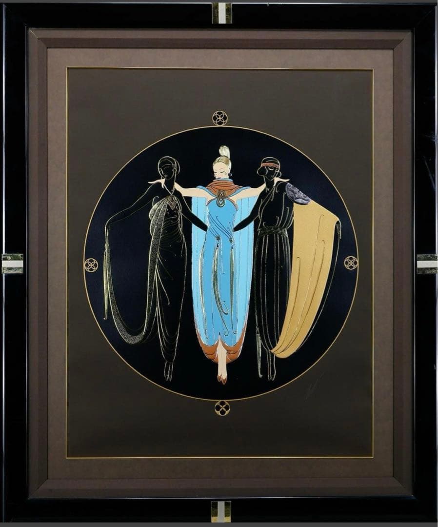 エルテ「ウェイティングレディース」シルクスクリーン 直筆サイン 証明シール