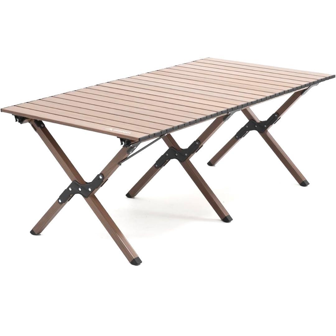1点限り❣️ロールトップテーブル アルミ製アウトドアテーブル折畳み 軽量コンパクト
