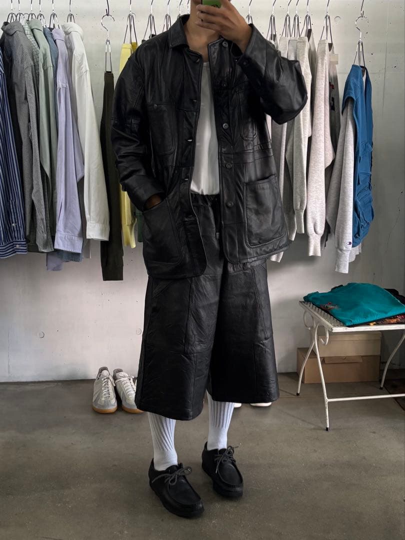 羊革　ラムレザー　リメイクショートパンツ　1/24迄