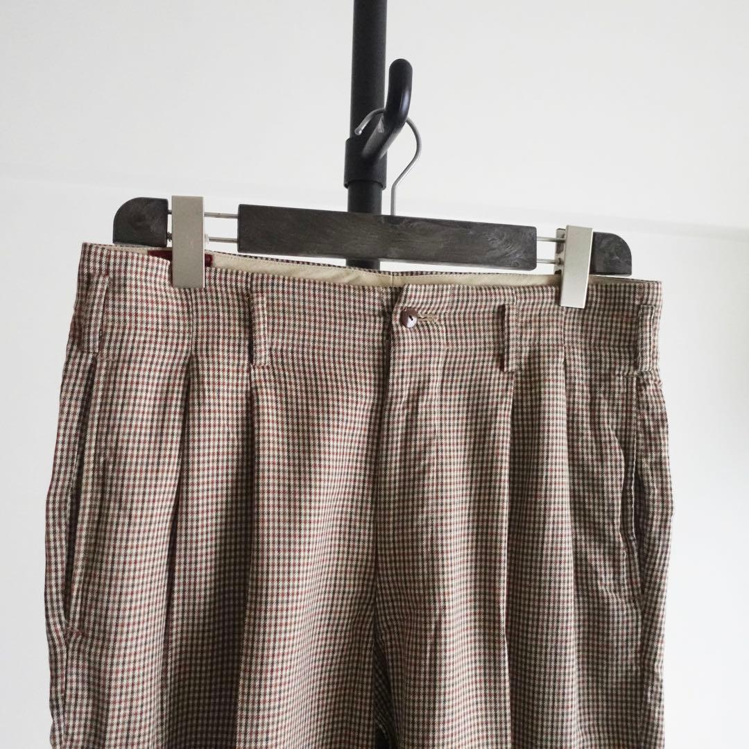 1990s DEZERT ガンクラブチェック　2タック　ワイドトラウザーズ