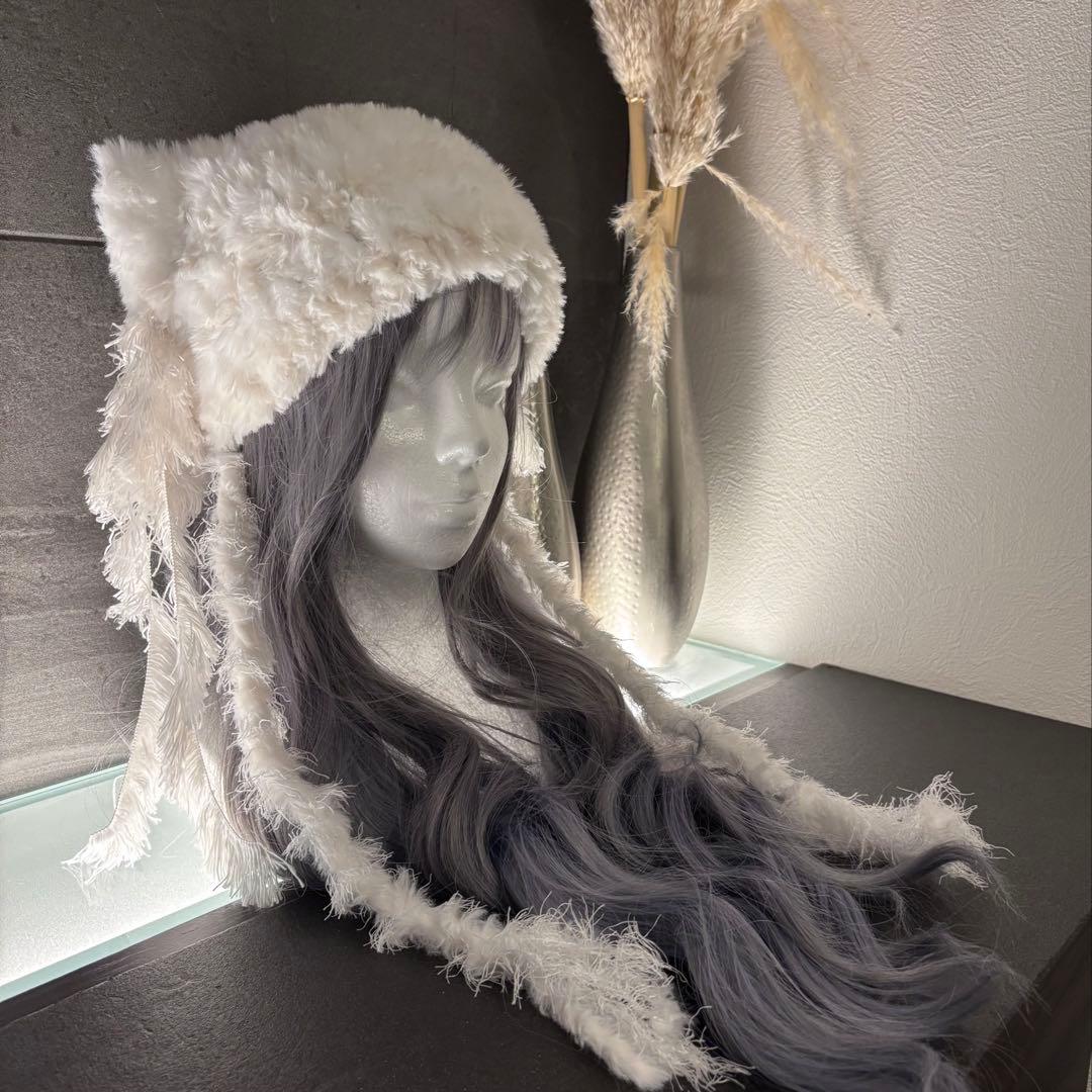 kurag様オーダー　猫耳ニット帽　ボンネット