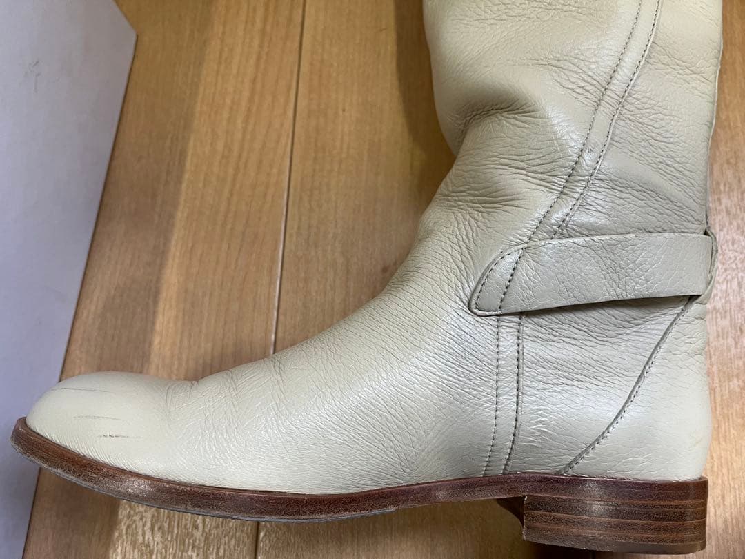 Dior ホワイトロングブーツ　本革