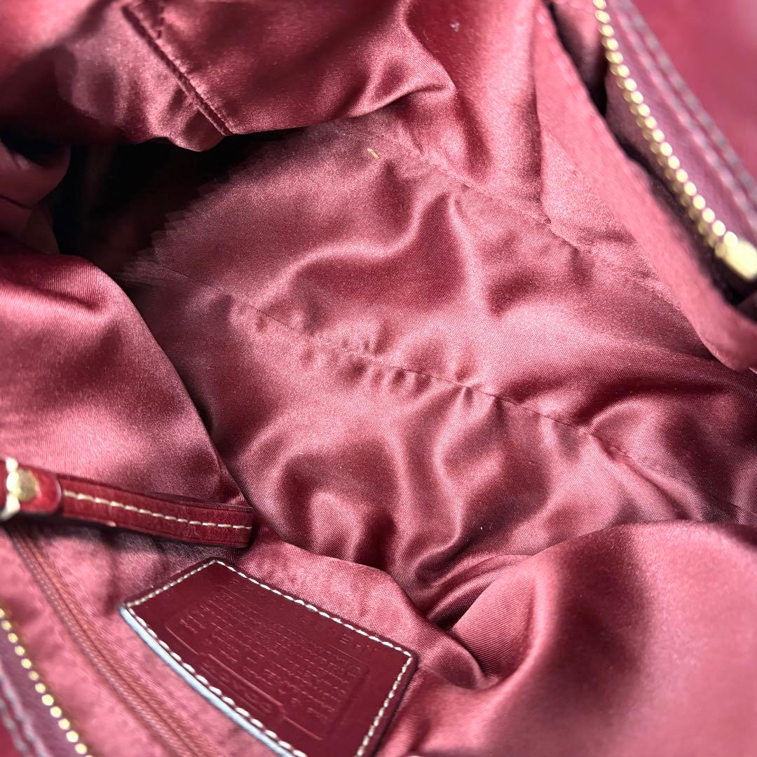 【美品】コーチ シグネチャー オールレザーハンドバッグ ホースビット タッセル