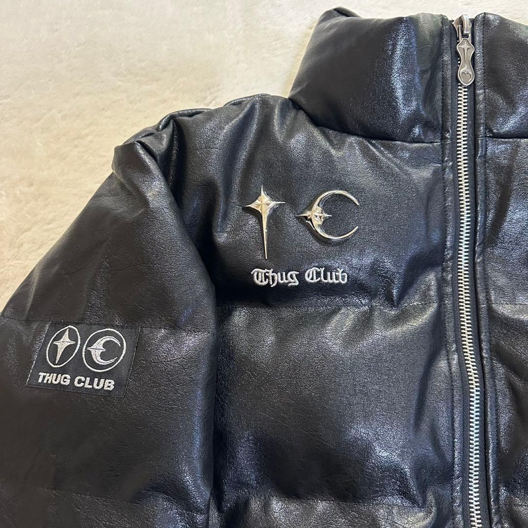 即日発送　thug club ダウンジャケット　サグクラブ　Mサイズ　レザー
