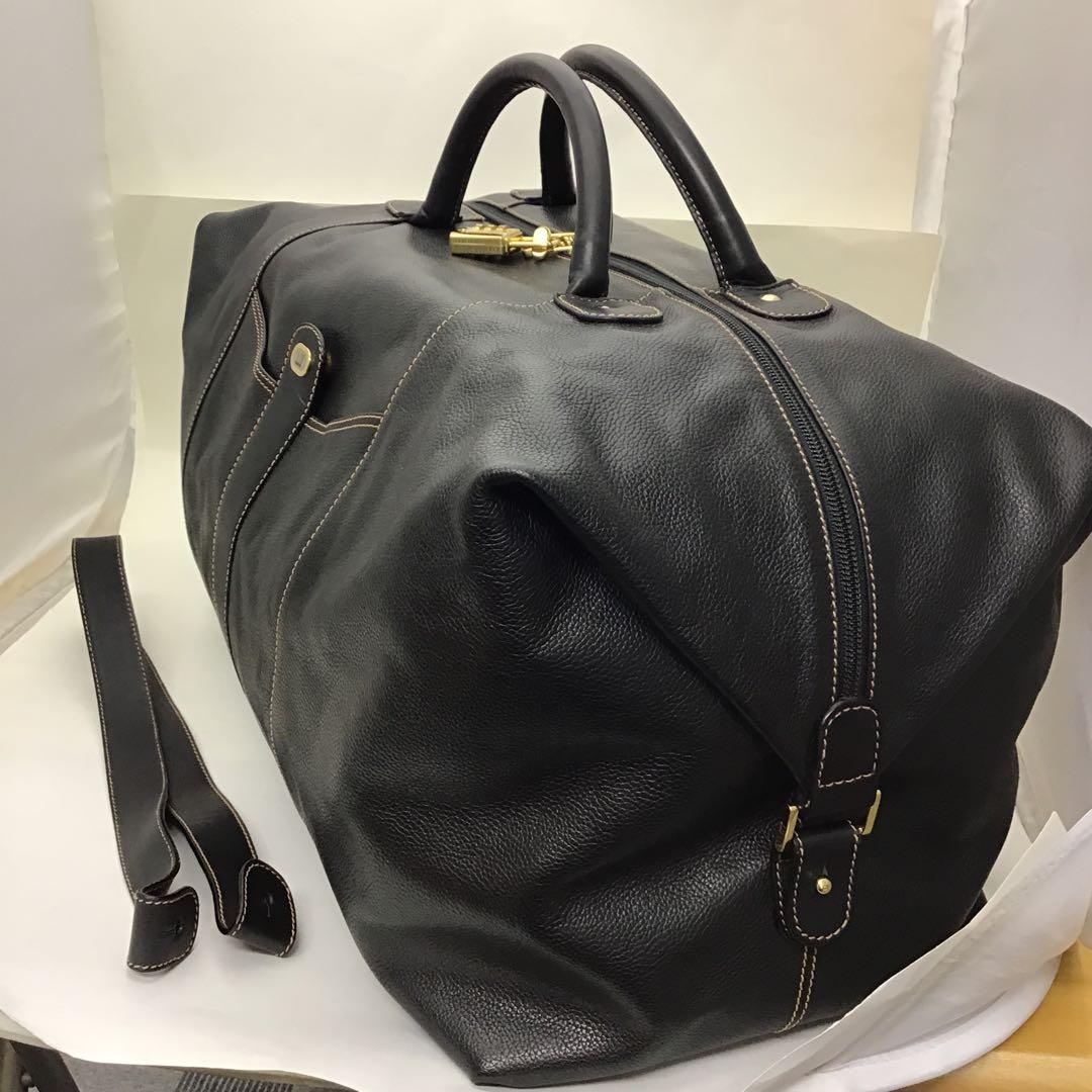 ‼️ダンヒルdunhill‼️ブラック レザー　2wayショルダー付きボストンバッグ