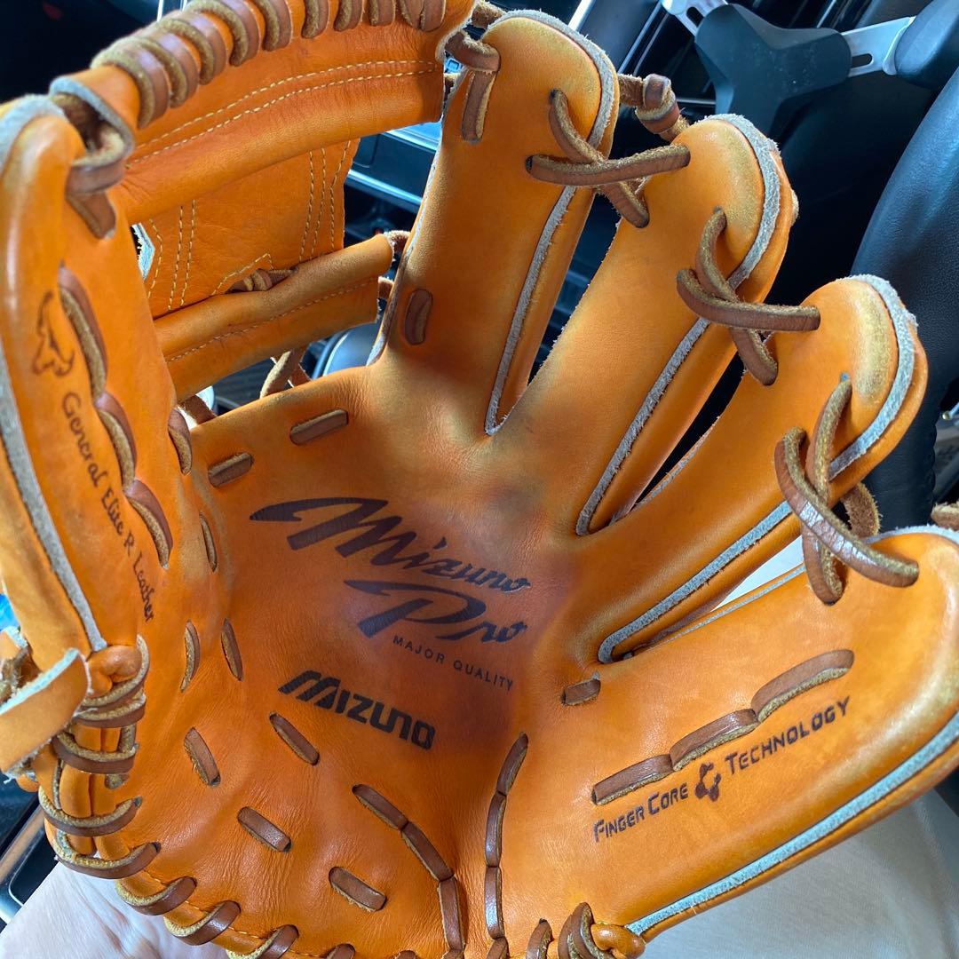 Mizuno Pro オレンジレザーグローブ