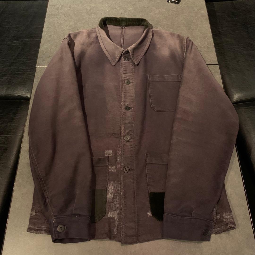 [ヴィンテージ] 40s フレンチ モールスキンジャケット ブラック