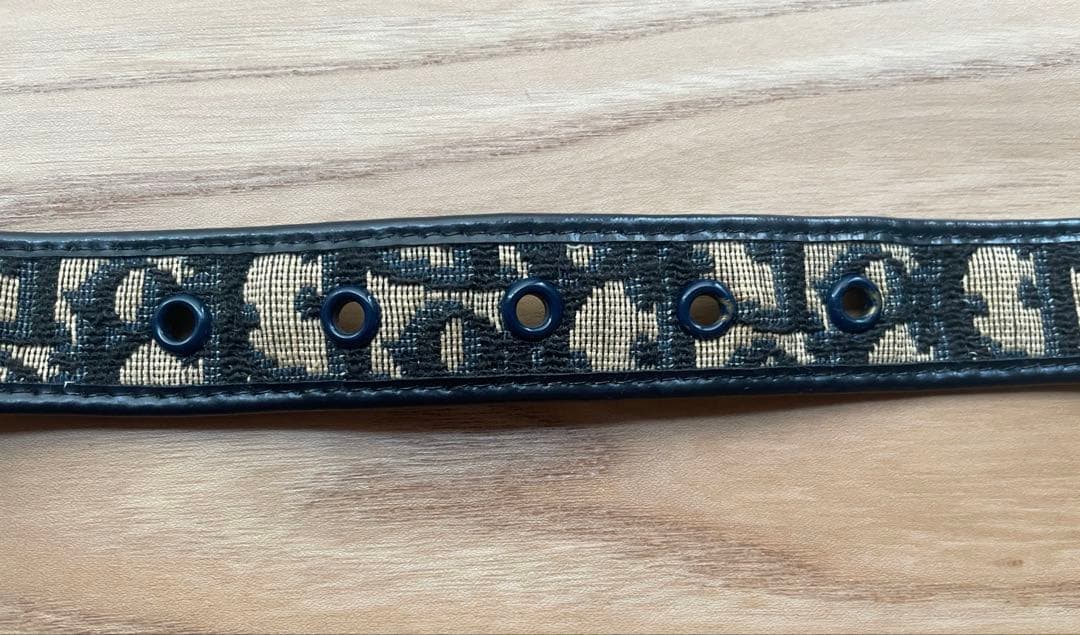 ディオール トロッター柄 ゴールドロゴバックル キャンバス×レザー ベルト