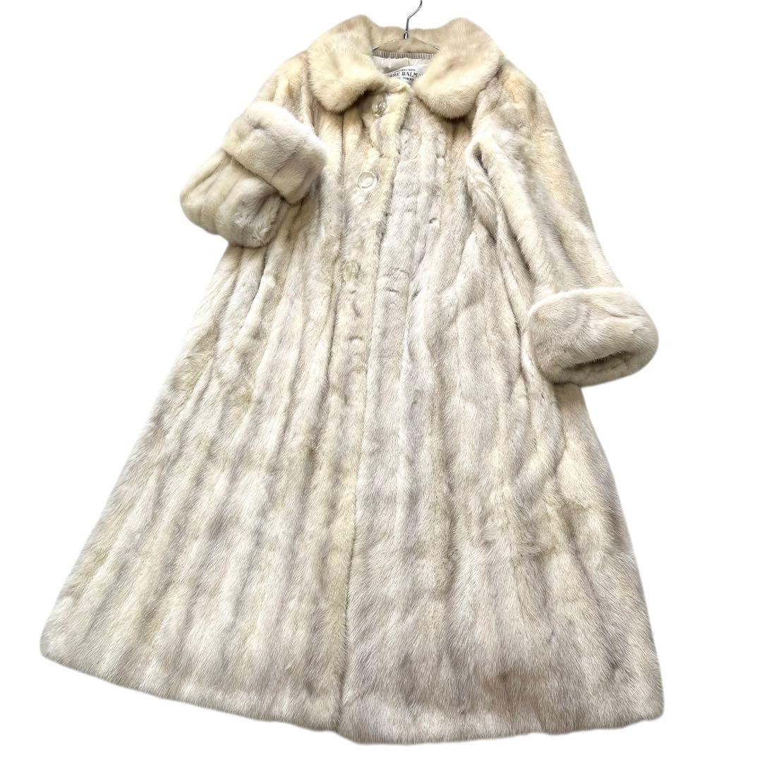 総丈110cm クロスミンク ピエールバルマン リアルファーコート なめし柔らか