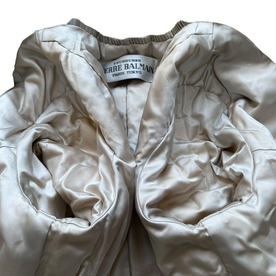 総丈110cm クロスミンク ピエールバルマン リアルファーコート なめし柔らか