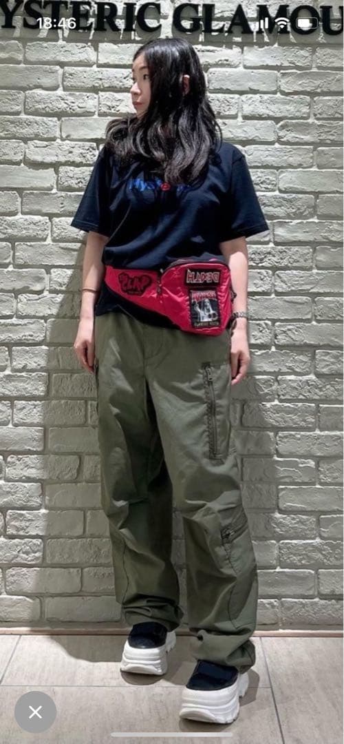 HYSTERIC GLAMOURワッペンカスタム ウエストバッグ／ブラック