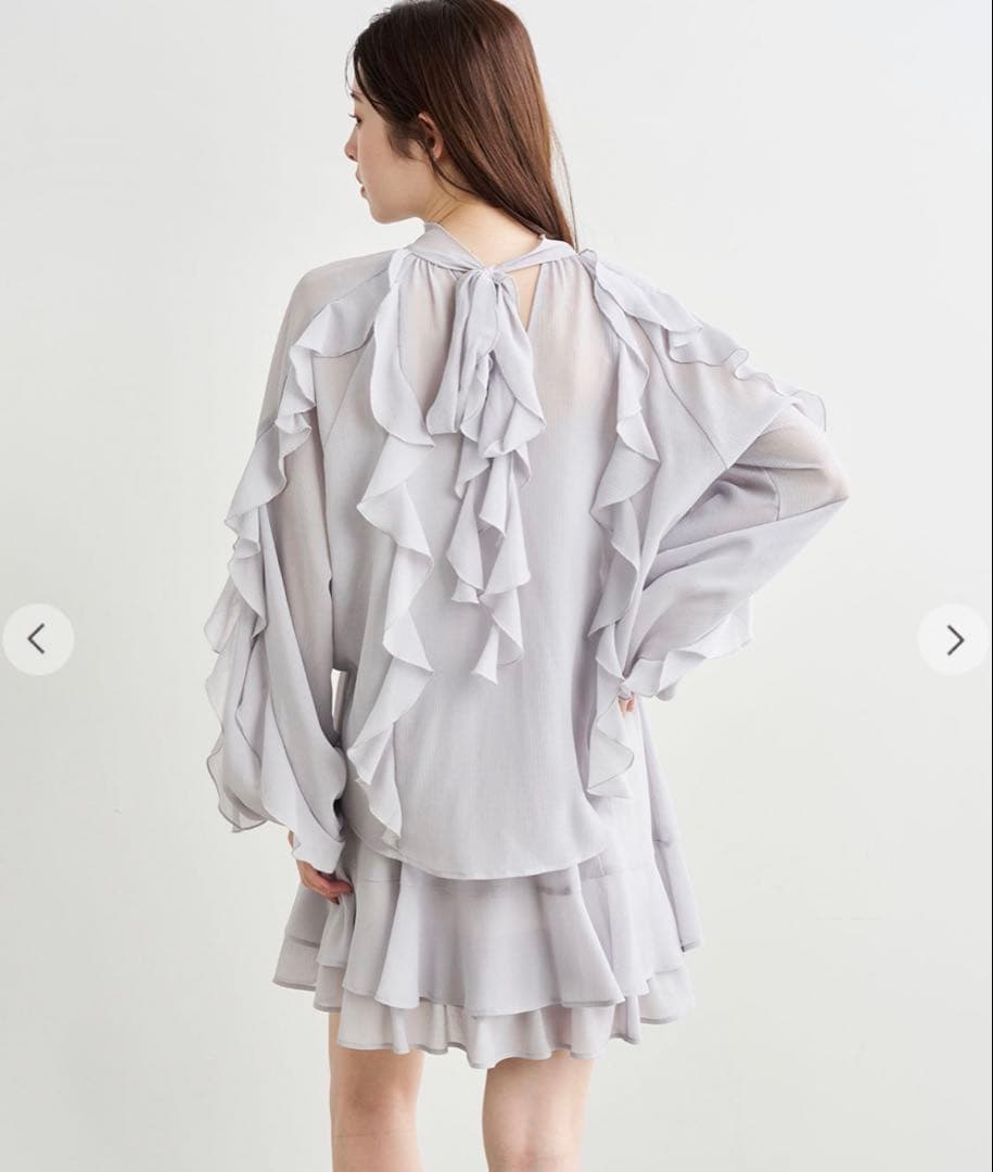 COCO DEAL カスケードボウタイフリルミニワンピース