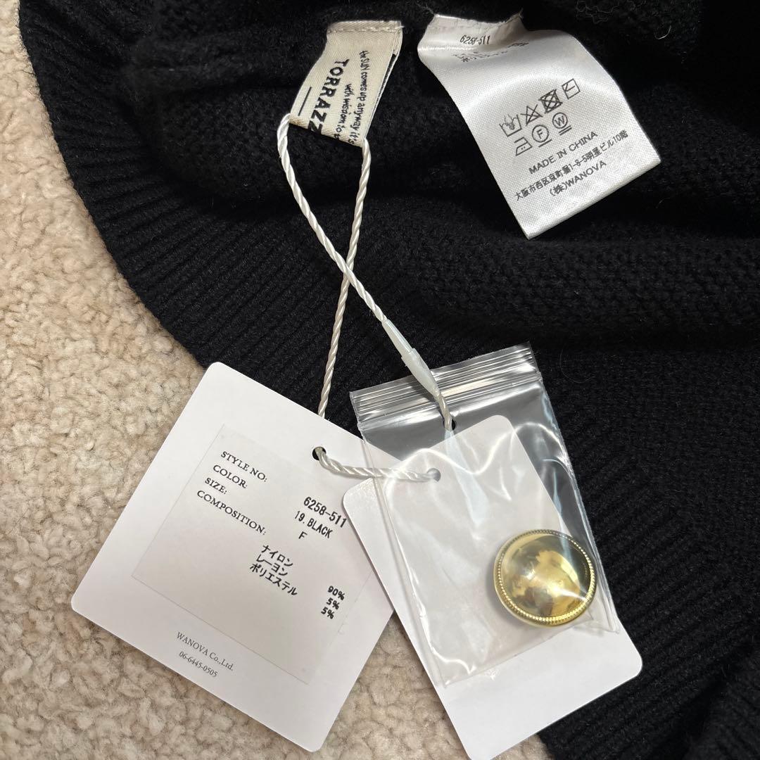 新品　TORRAZZO DONNA ファースリーブ2wayプルオーバー　ブラック