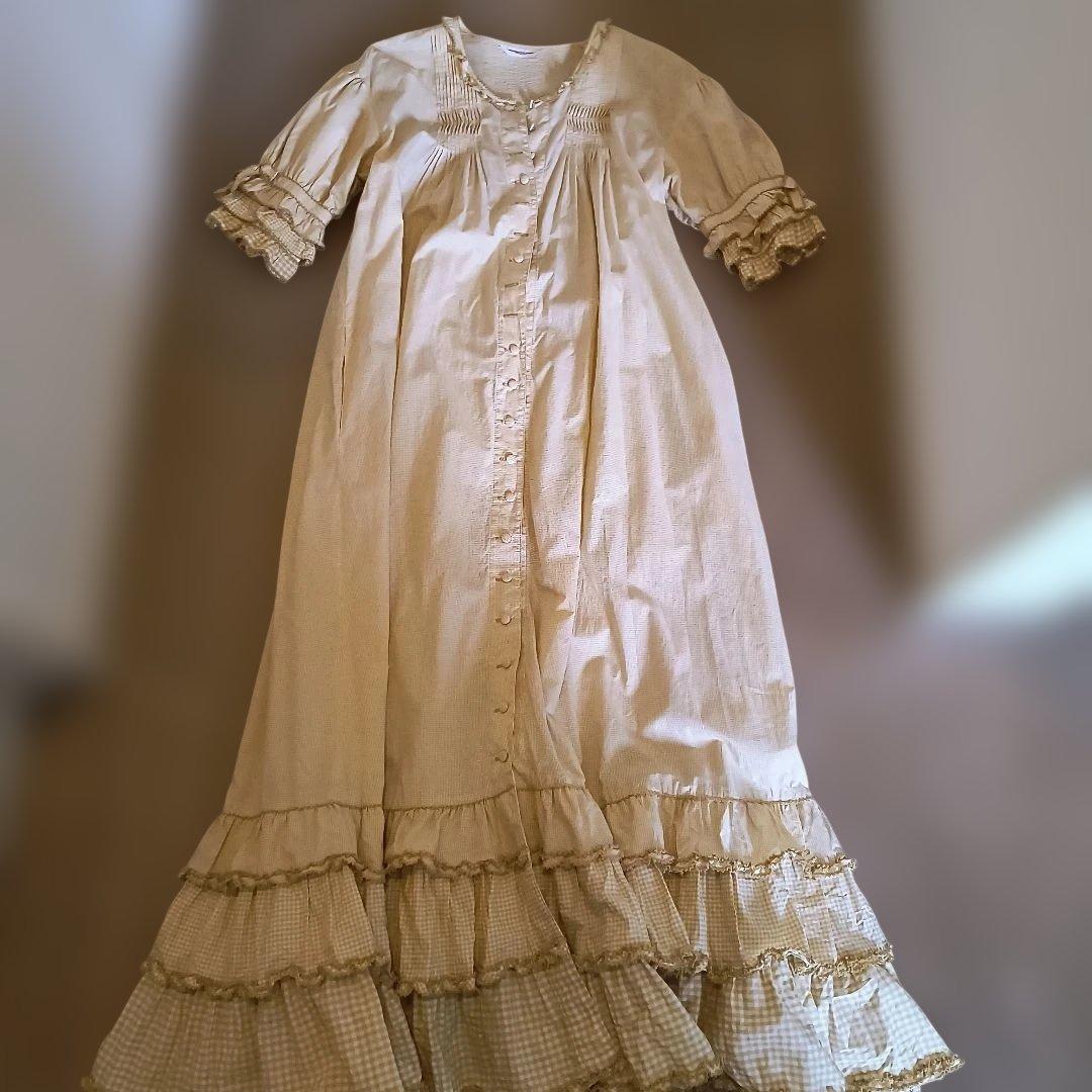 WONDERFUL WORLD 黄色ギンガムチェックロングワンピース（中古品）