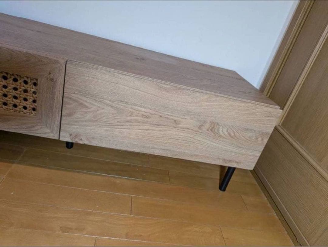 ■送料込■LOWYA ラタンテレビ台 ナチュラルブラックテレビボードラック180