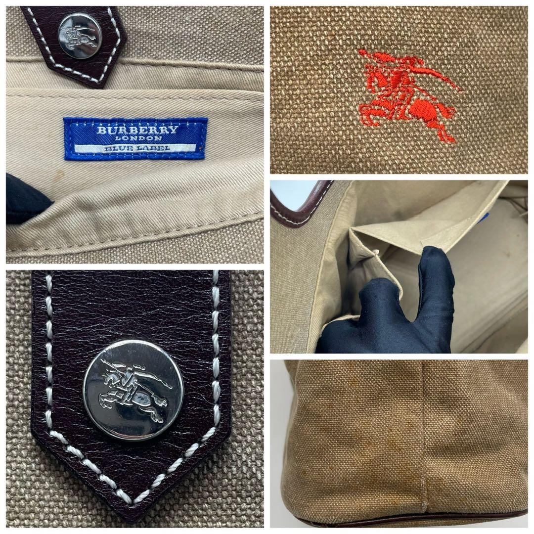 バーバリー ブルーレーベル ハンドバッグ ホース ロゴ 刺繍