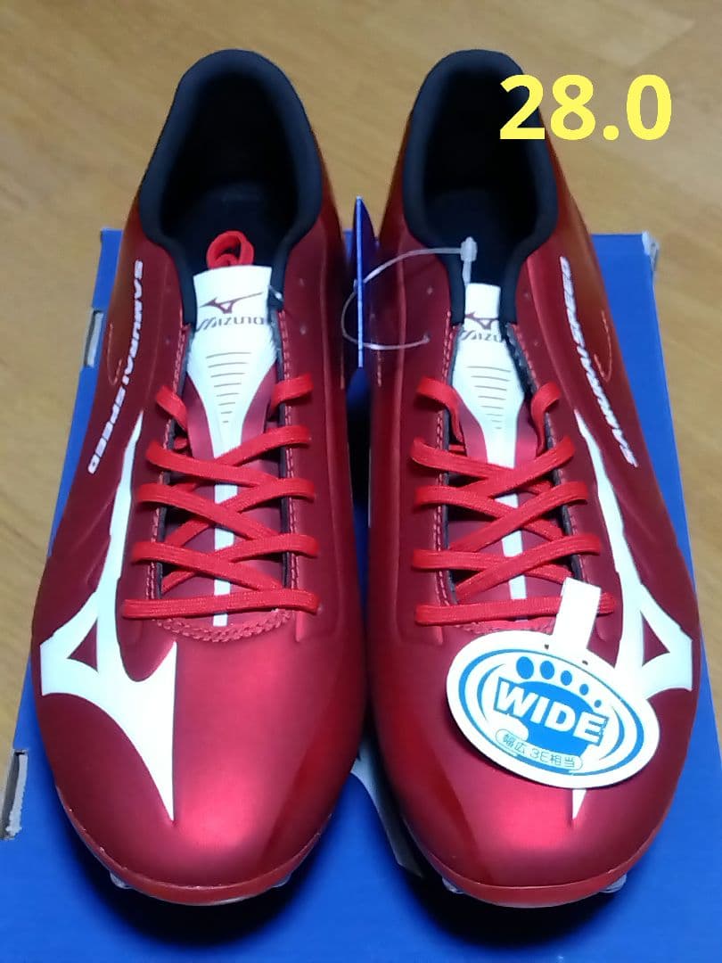 スパイク／ラグビー用／ミズノ／28.0／赤／R1GA171162／新品・未使用品