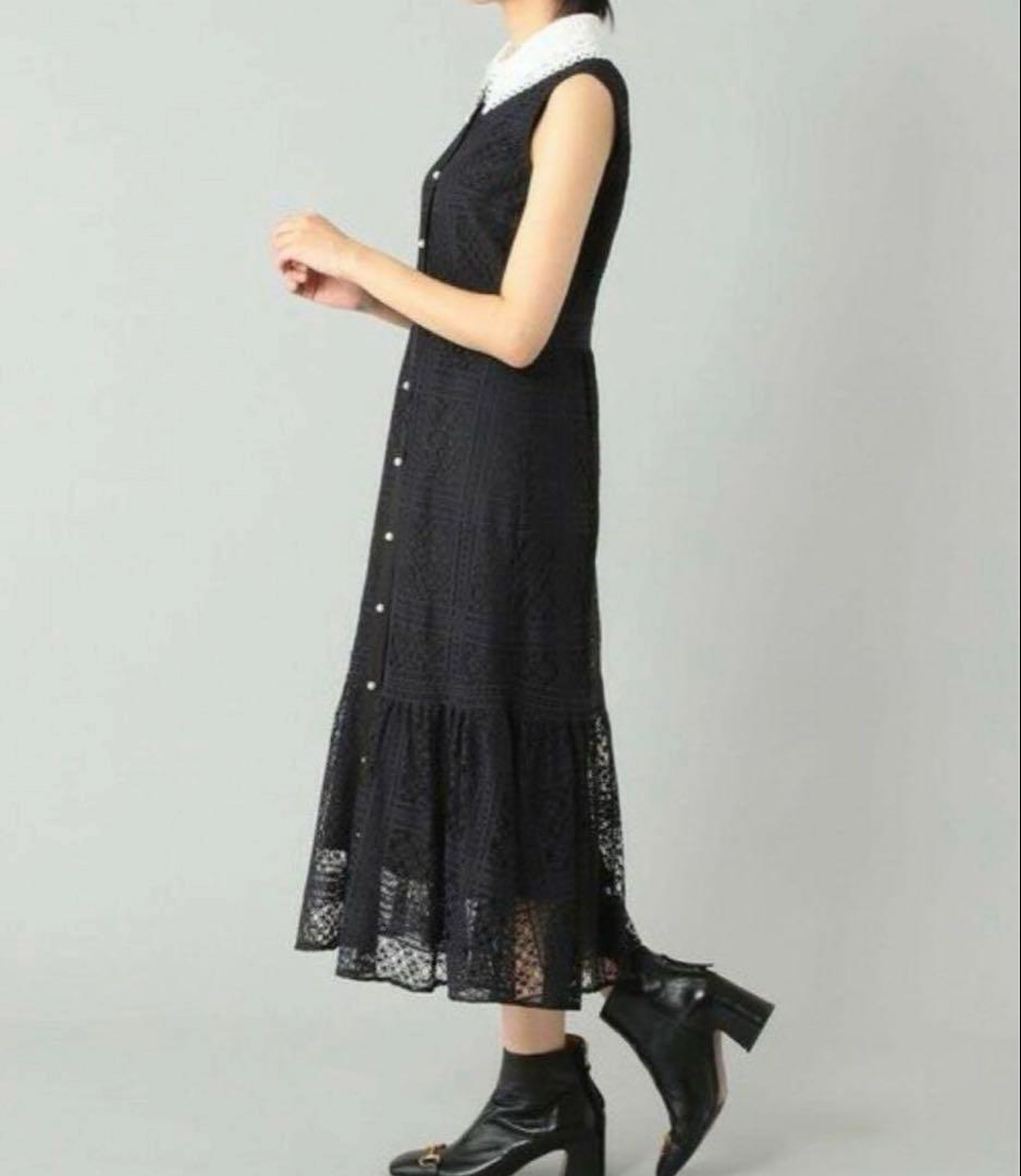 【ミーア】GRACE CONTINENTAL 襟刺繍ティアードワンピース