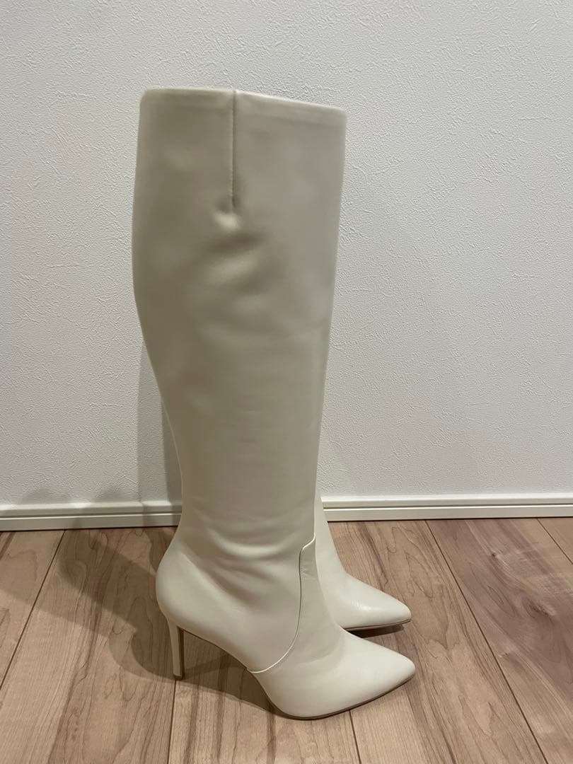ダイアナ ホワイト ロングブーツ 美脚 白 24cm 未使用 レザー 本革 新品