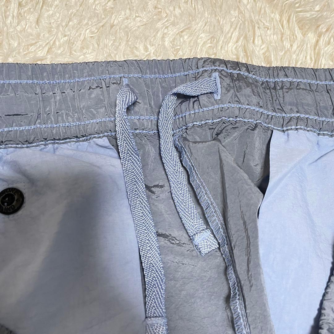 STONE  ナイロンメタル　カーゴパンツ　ライトブルー Lサイズ