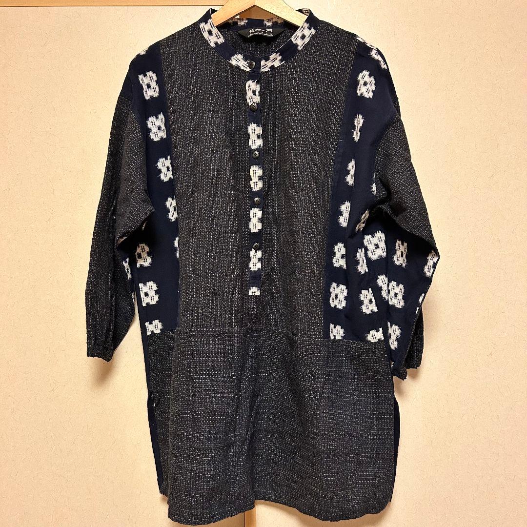 【匿名配送】儀右ヱ門　儀右衛門　ギエモン　久留米　絣　かすり　チュニック