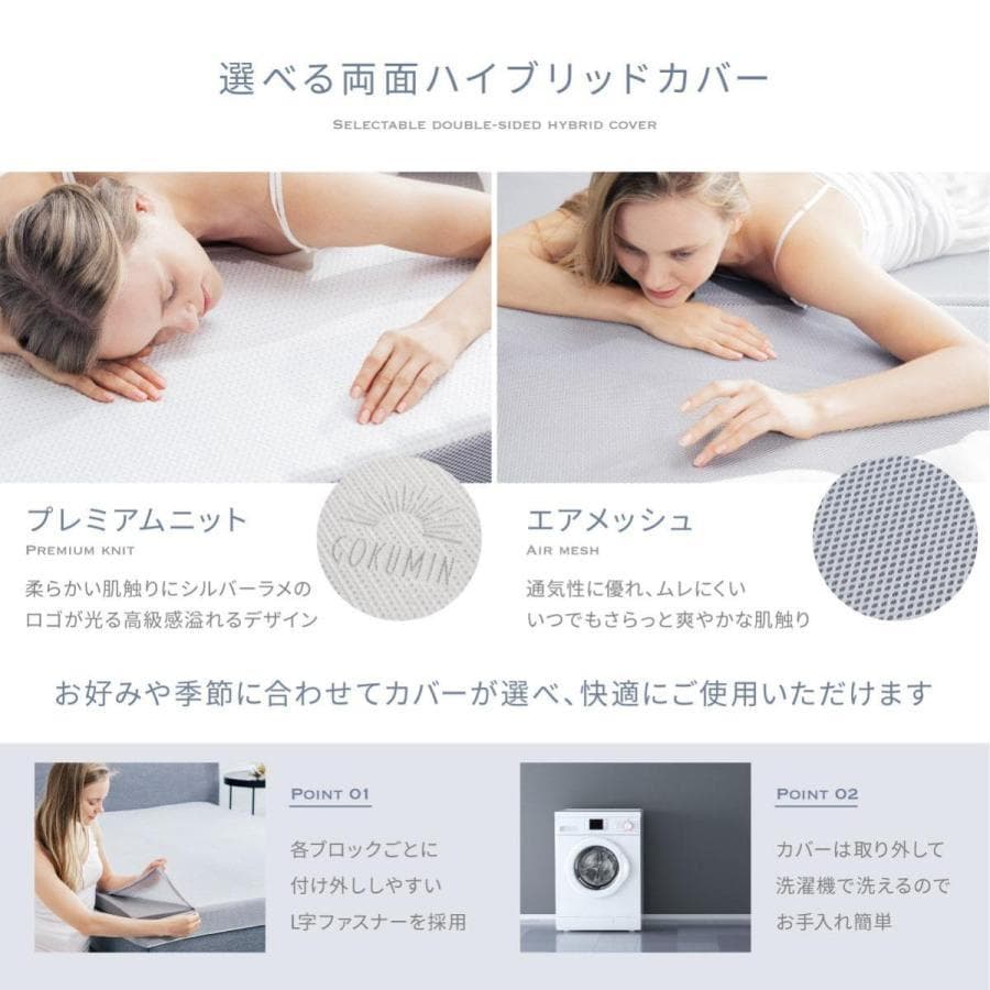 GOKUMIN シングル ３折り 高反発マットレス プレミアム グランマットレス