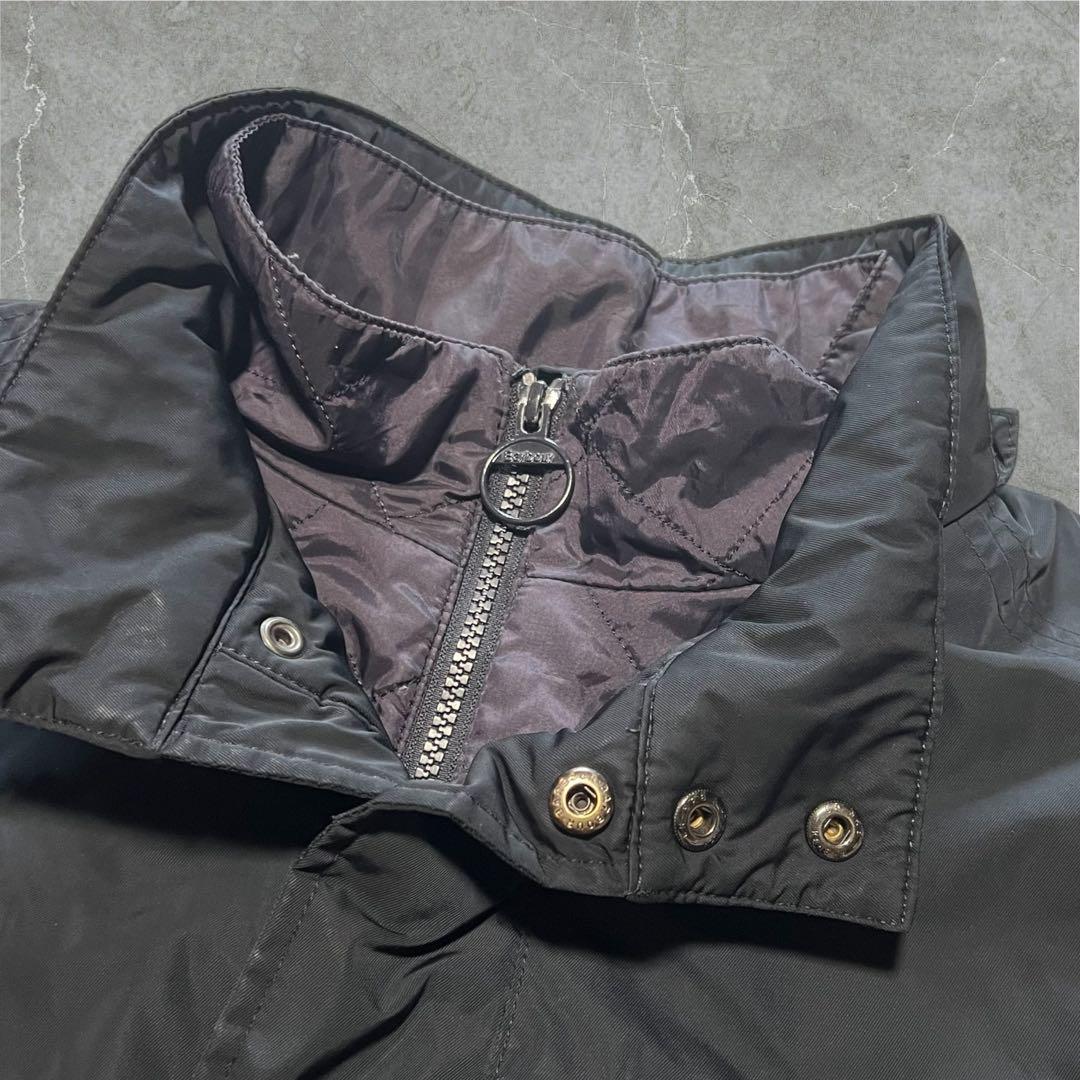 たろう Barbour 防水シェル中綿ジャケット黒クラシックタータン