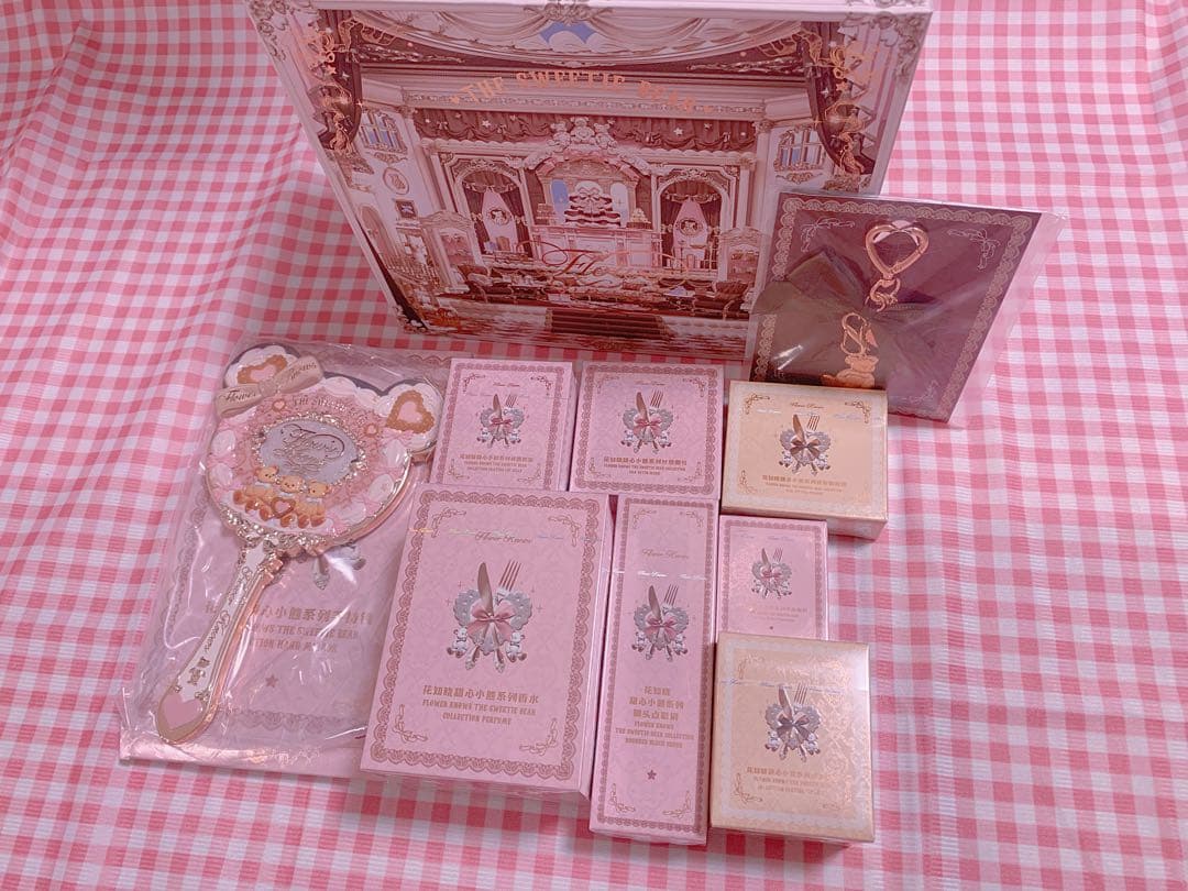 【未使用】フラワーノーズ　スウィーティーベア　コレクション　豪華9点ピンクセット