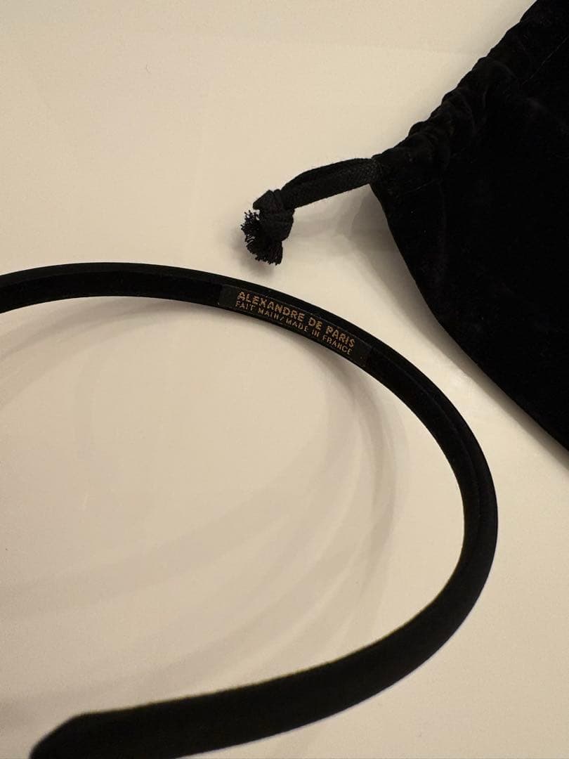 ALEXANDRE DE PARIS カチューシャ 黒サテン0.6cm