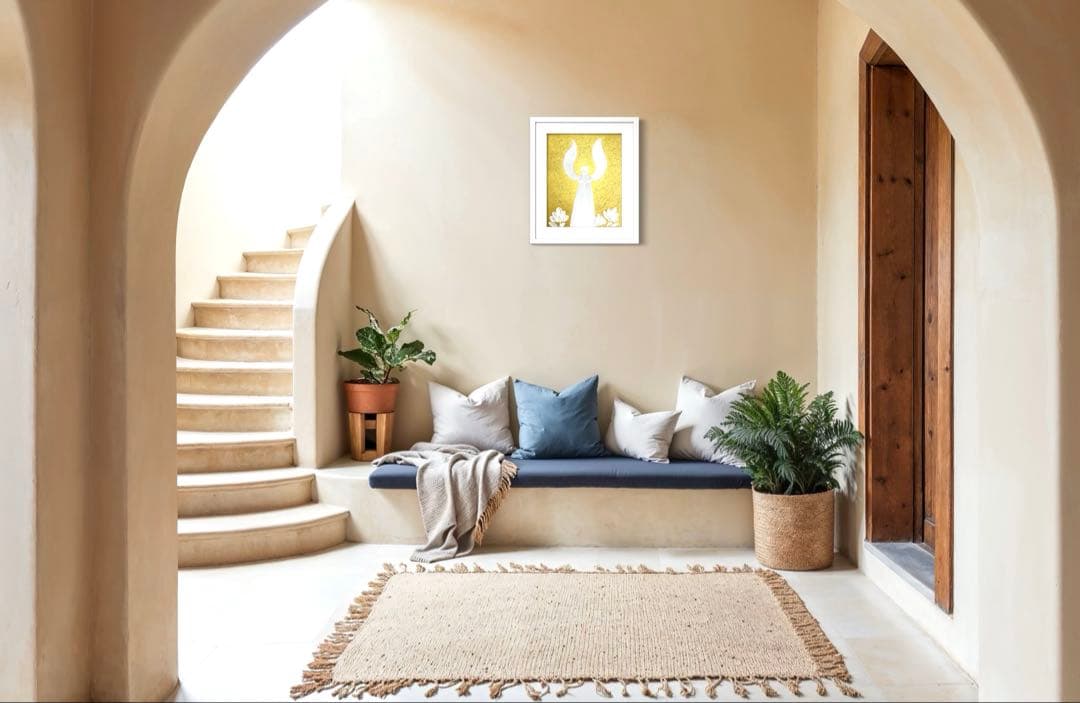 開運絵画　守護天使様　金箔　24金