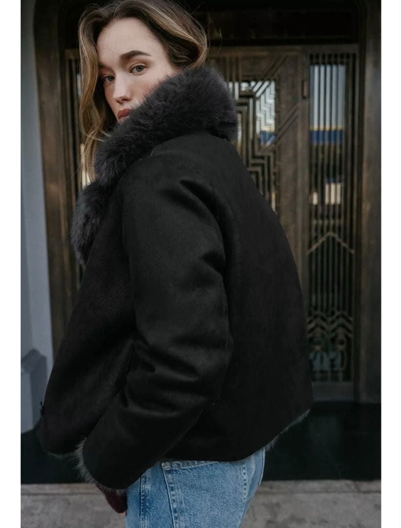 ZARA リバーシブル　ショートフェイクファーコート　S 新品