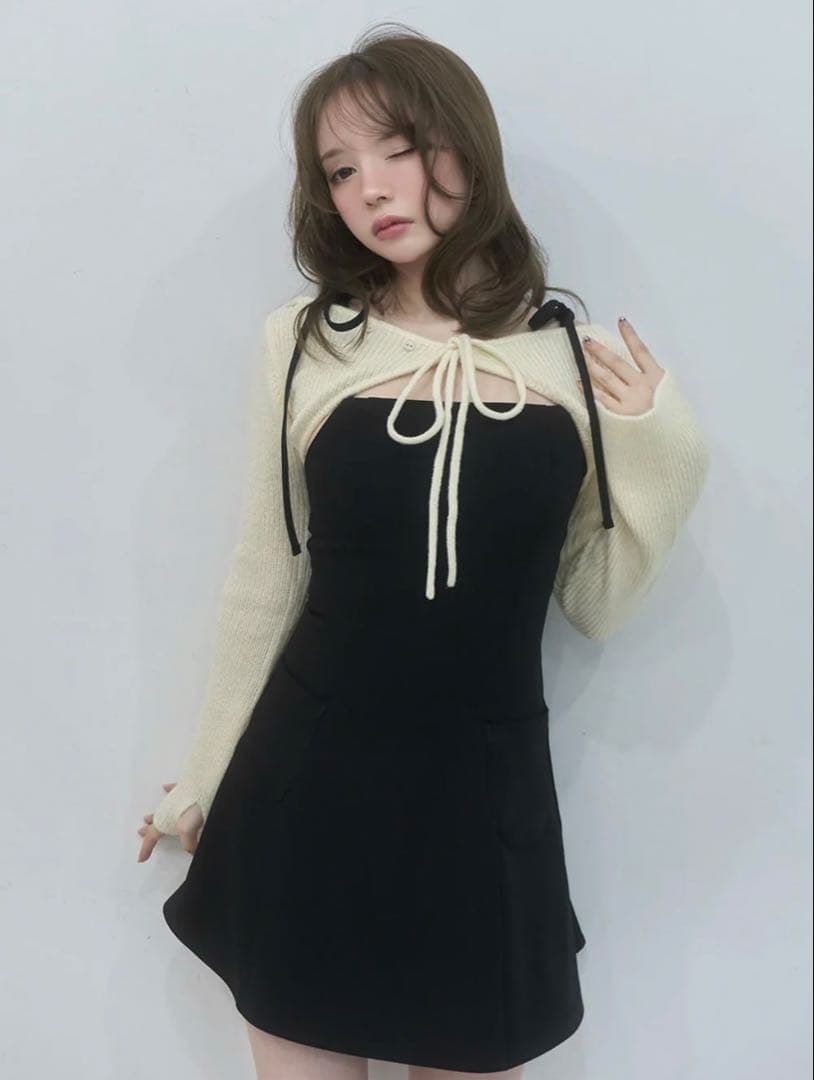 ワンピース andmary Lamia knit set mini dress