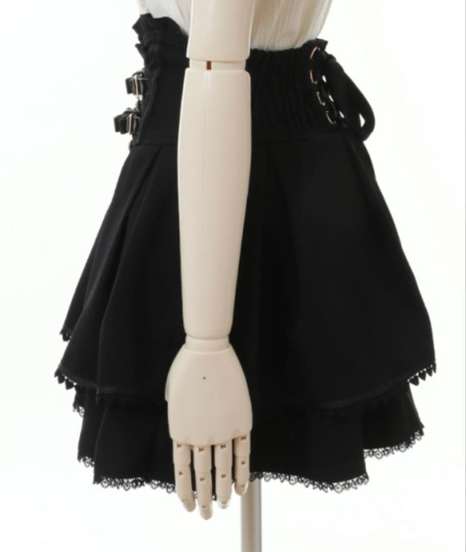 LIZLISA 2連リボンベルトスカパン ブラック