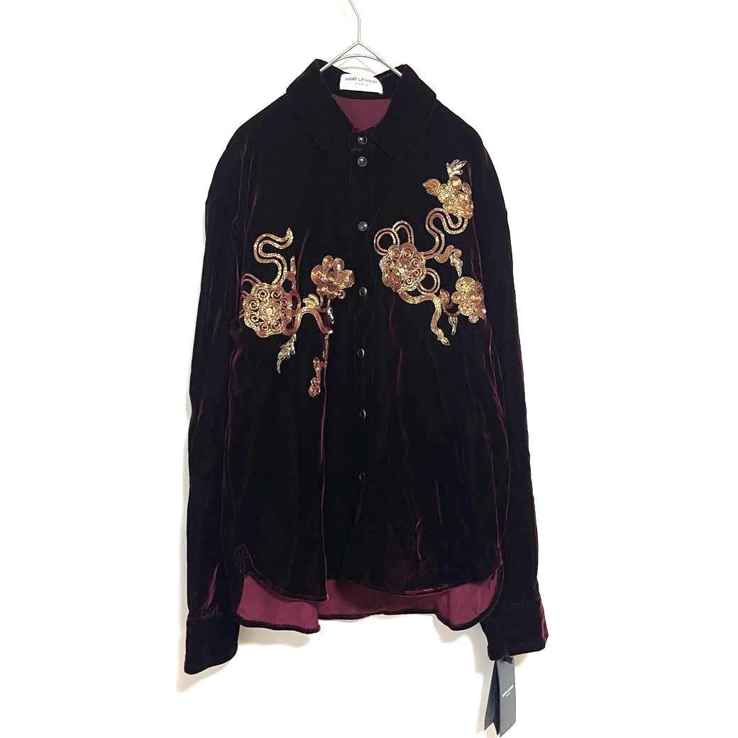 サンローラン ヴァカレロ期 レーヨン×キュプラ ベロア ジャケット