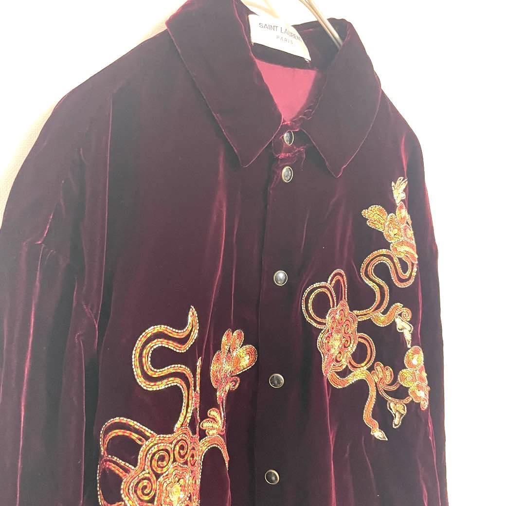 サンローラン ヴァカレロ期 レーヨン×キュプラ ベロア ジャケット