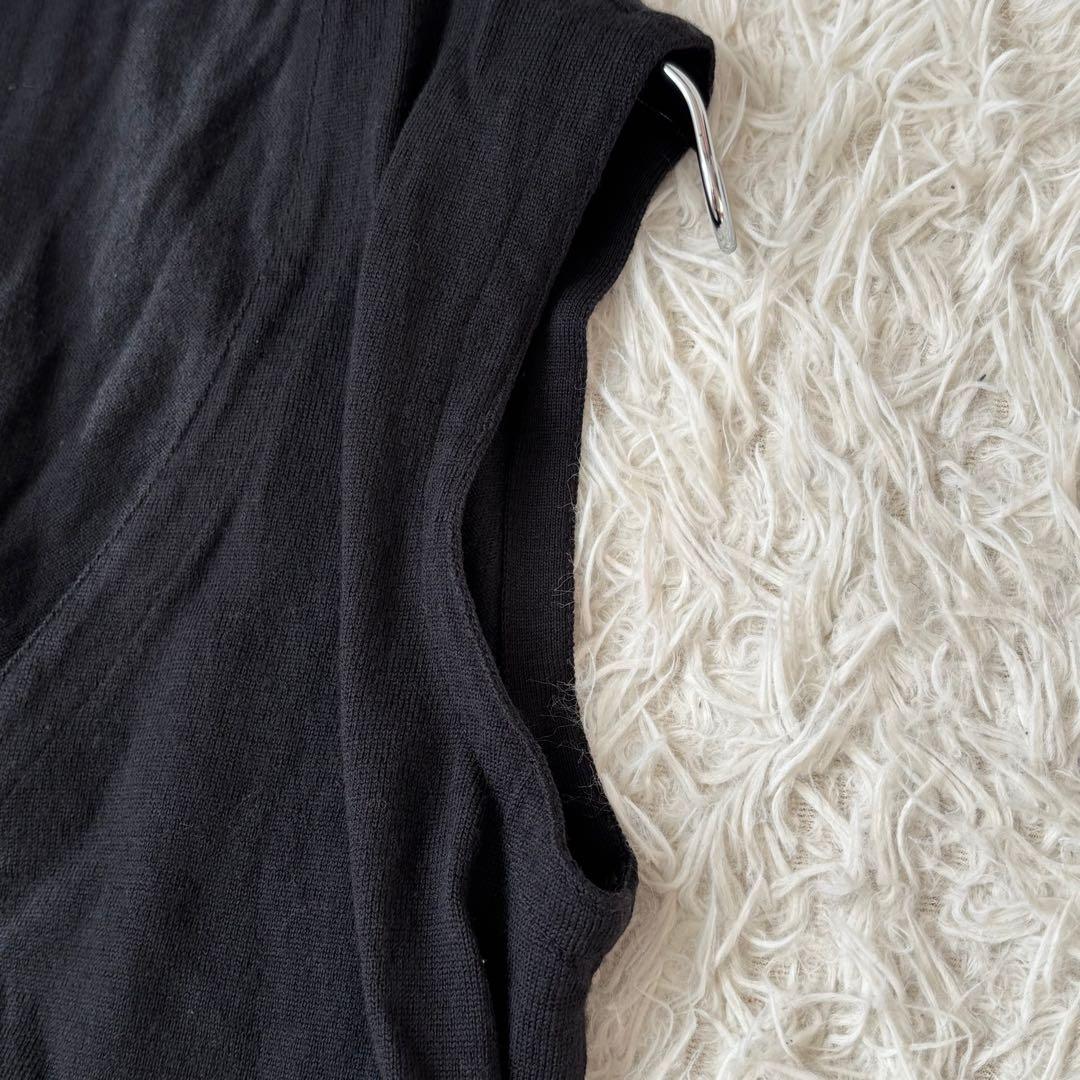 美品✨ グランサッソ ハイゲージニット ウール ベスト ジレ 46 黒